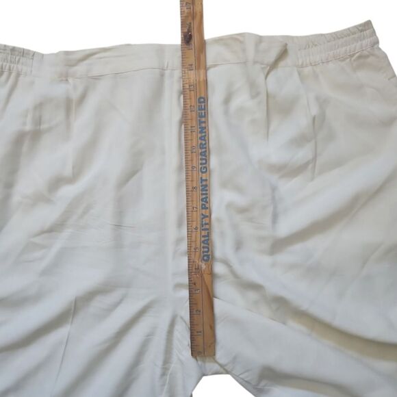 Vintage Allison Taylor 100% Silk Pants Sz 2X Minimalist Off White Trousers - Picture 8 of 11